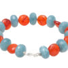 Carnelian & Chalcedony Gemstone Beaded Bracelet BS-1088