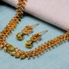 Peridot Color Stone Studded Stylish Necklace & Earrings Set FN-1088