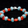 Carnelian & Chalcedony Gemstone Beaded Bracelet BS-1088