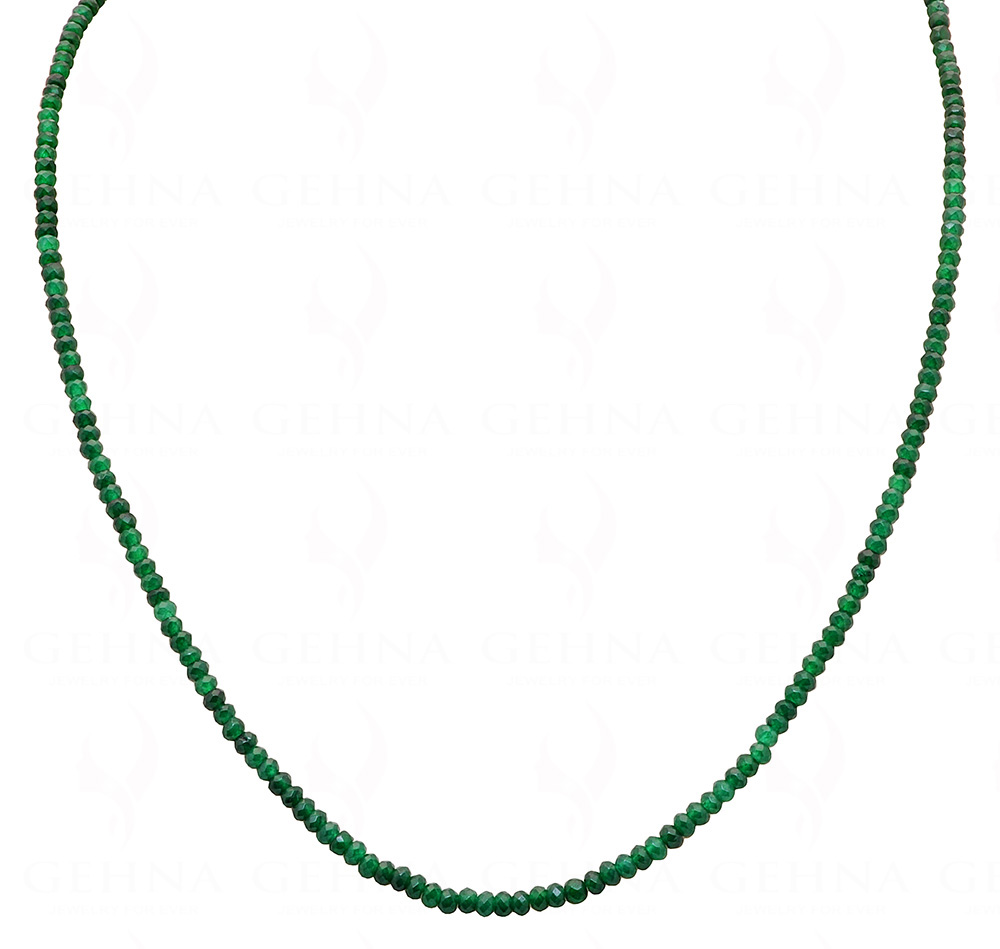 Zambian Emerald Gemstone Faceted Bead Necklace NP-1089