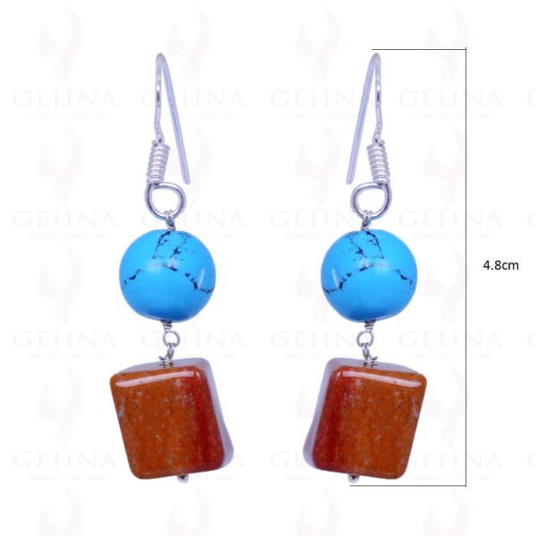 Turquoise & Mookaite Gemstone Earrings Made In .925 Sterling Silver ES-1089