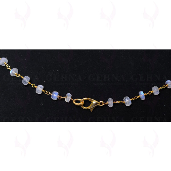 White Rainbow Gemstone Faceted Bead Chain In .925 Sterling Silver CS-1089