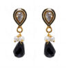 Pearl, Black Spinel & Topaz Studded Traditional Earrings FE-1090