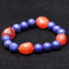 Lapis Lazuli & Carnelian Gemstone Beaded Flexible Bracelet BS-1090