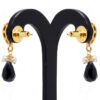 Pearl, Black Spinel & Topaz Studded Traditional Earrings FE-1090