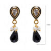 Pearl, Black Spinel & Topaz Studded Traditional Earrings FE-1090