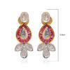 Pink Tourmaline & Simulated Diamond Studded Necklace & Earrings Set FN-1090