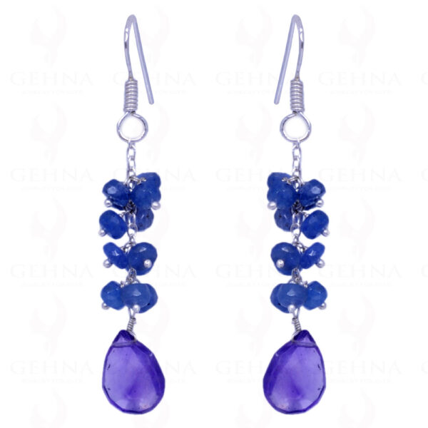 Amethyst & Tanzanite Gemstone Earrings Made In .925 Sterling Silver ES-1091