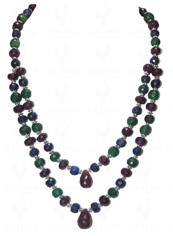 Blue Sapphire, Ruby & Emerald Gemstone Bead NP-1091