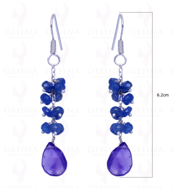 Amethyst & Tanzanite Gemstone Earrings Made In .925 Sterling Silver ES-1091