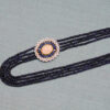 Sapphire, Pearl & Topaz Gemstone Studded Necklace & Earring Set FN-1091