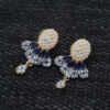 Sapphire, Pearl & Topaz Gemstone Studded Necklace & Earring Set FN-1091