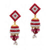 Pearl, Red Onyx & Ruby Studded Festive Earrings FE-1092