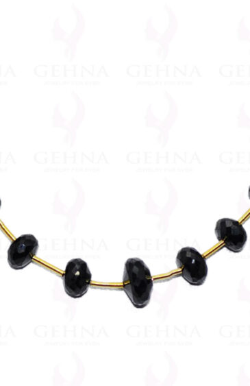 11 Loose Piece of Black Spinel Gemstone Round Faceted Bead Necklace NS-1092