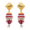 Pearl, Red Onyx & Ruby Studded Festive Earrings FE-1092
