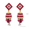 Pearl, Red Onyx & Ruby Studded Festive Earrings FE-1092