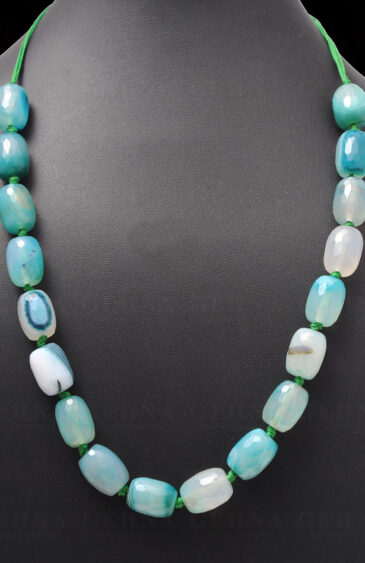 Multi Color Onyx Gemstone Dholki Shaped Bead Strand Necklace NS-1093