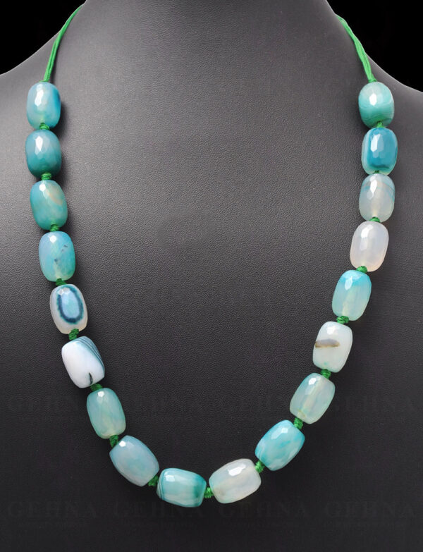 Multi Color Onyx Gemstone Dholki Shaped Bead Strand Necklace NS-1093