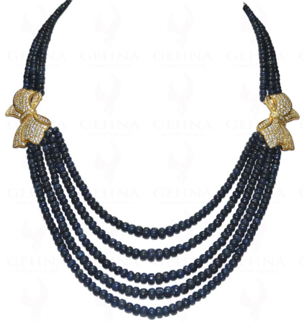 Natural Sapphire Bead Necklace Earrings & Bracelet NP-1094