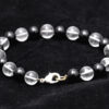 Black Onyx & Rock-Crystal Round Shaped Bead Bracelet BS-1094
