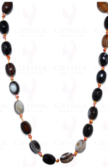 Multi Color Onyx Gemstone Dholki Shaped Bead Strand Necklace NS-1095