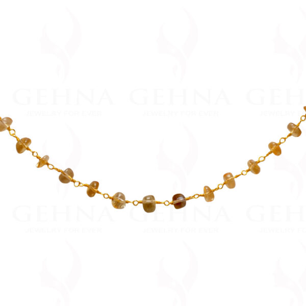 24" Citrine Gemstone Bead Chain In .925 Sterling Silver CS-1095