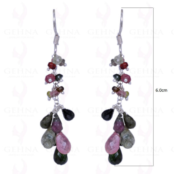 Multi Tourmaline Gemstone Earrings Made In .925 Sterling Silver ES-1095