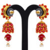 Red Onyx, Pearl & White Sapphire Studded Pachi Earrings FE-1095