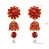 Red Onyx, Pearl & White Sapphire Studded Pachi Earrings FE-1095