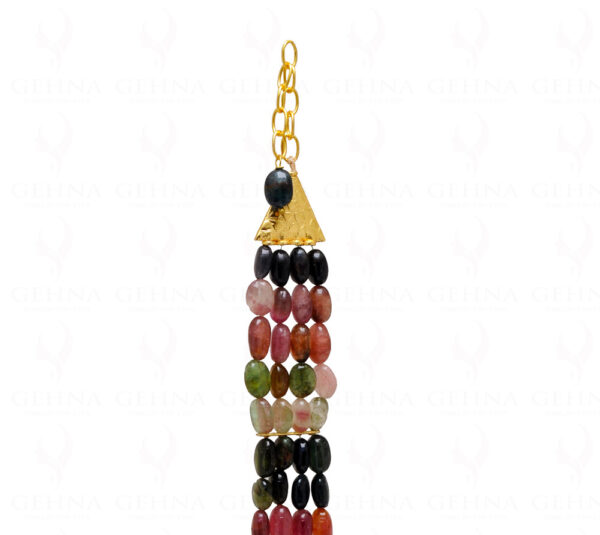 4 Rows Bracelet Of Multi Color Tourmaline Oval Shape Beads BS-1095