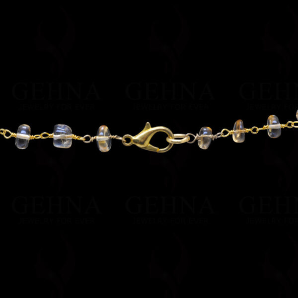 24" Citrine Gemstone Bead Chain In .925 Sterling Silver CS-1095