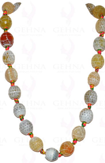 Multi Color Onyx Gemstone Round Shaped Bead Strand Necklace NS-1096