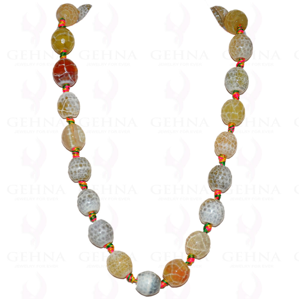 Multi Color Onyx Gemstone Round Shaped Bead Strand Necklace NS-1096