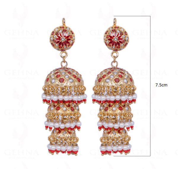 Pearl Bead With Pearl Studded Jhumki Style Earrings LE01-1096