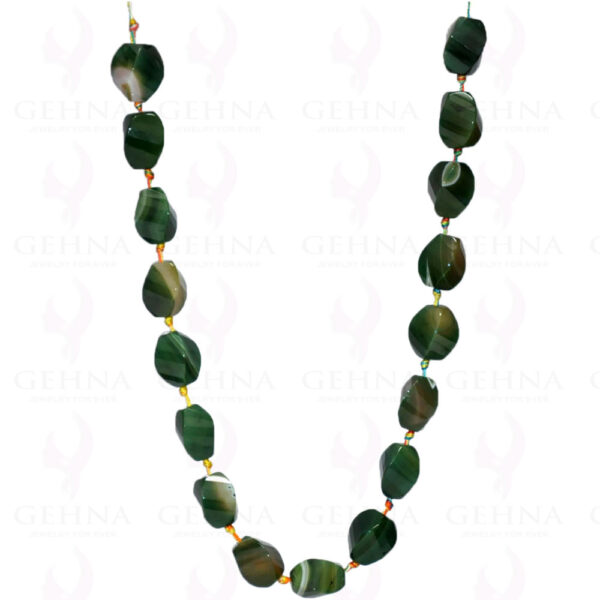 Green Amazonite Gemstone Faceted Twisted Shaped Bead Strand Necklace NS-1097