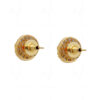 Simulated Diamond & Garnet Studded Globe Shape Earrings FE-1097