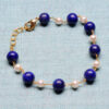 Pearl & Lapis Lazuli Gemstone Bead Bracelet BS-1098