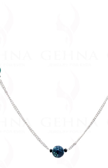 Onyx Gemstone Knotted In.925 Sterling Silver Chain CS-1098