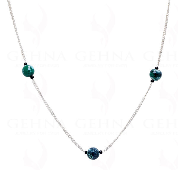 Onyx Gemstone Knotted In.925 Sterling Silver Chain CS-1098