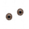 Simulated Diamond & Black Spinel Studded South Indian Earrings FE-1098
