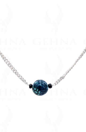Onyx Gemstone Knotted In.925 Sterling Silver Chain CS-1098