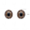 Simulated Diamond & Black Spinel Studded South Indian Earrings FE-1098
