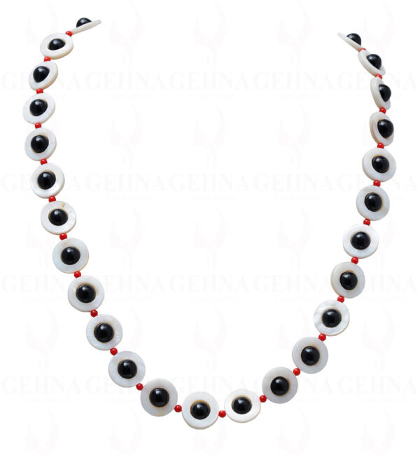 Pearl, Black Onyx & Jasper Gemstone Necklace NM-1099