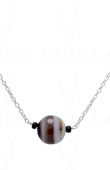 Apricot Agate Gemstone Knotted In.925 Sterling Silver Chain CS-1099