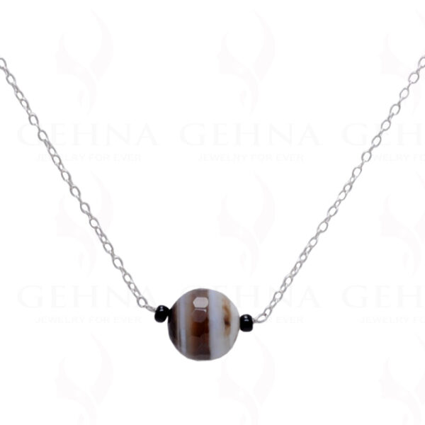 Apricot Agate Gemstone Knotted In.925 Sterling Silver Chain CS-1099