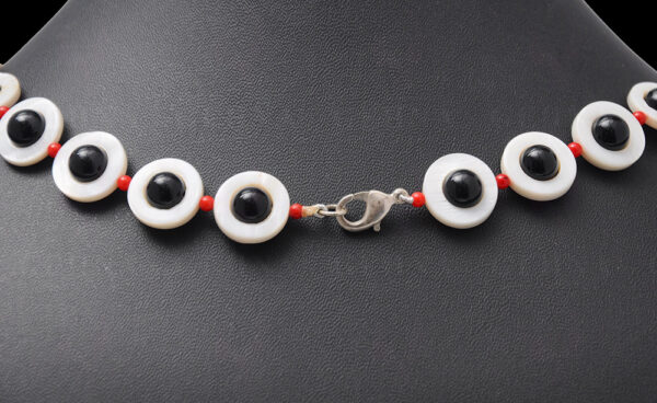 Pearl, Black Onyx & Jasper Gemstone Necklace NM-1099