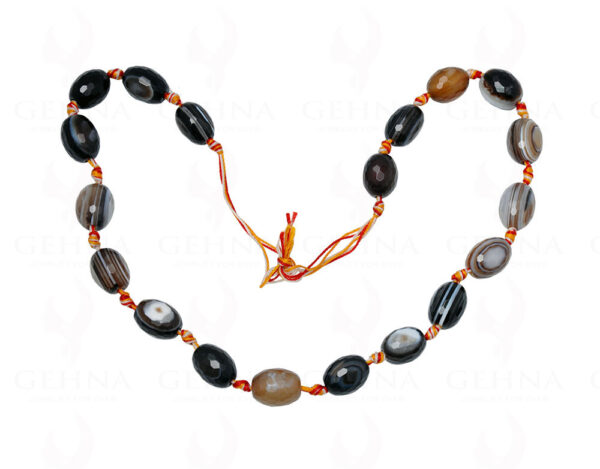 Multi Color Chalcedony Gemstone Dholki Shaped Bead Strand Necklace NS-1099