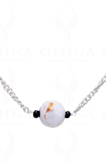 White Quartz Gemstone Knotted In.925 Sterling Silver Chain CS-1100