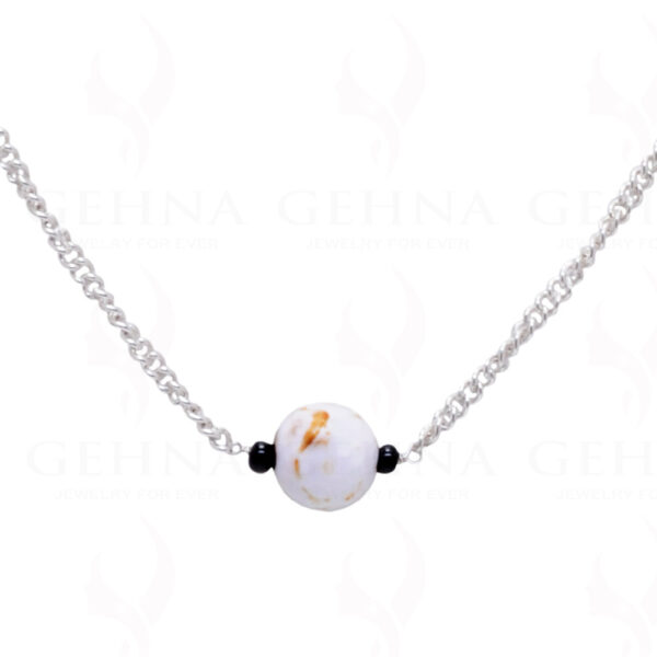 White Quartz Gemstone Knotted In.925 Sterling Silver Chain CS-1100