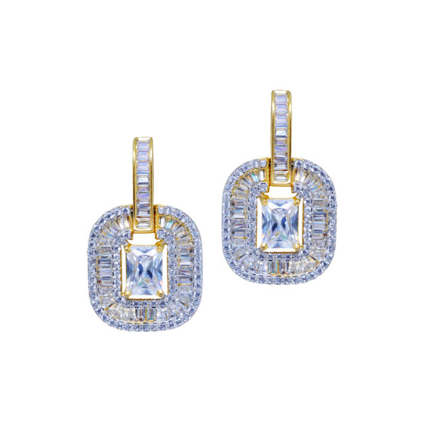 Stunning White Topaz Studded Pendant & Earring Set FP-1100